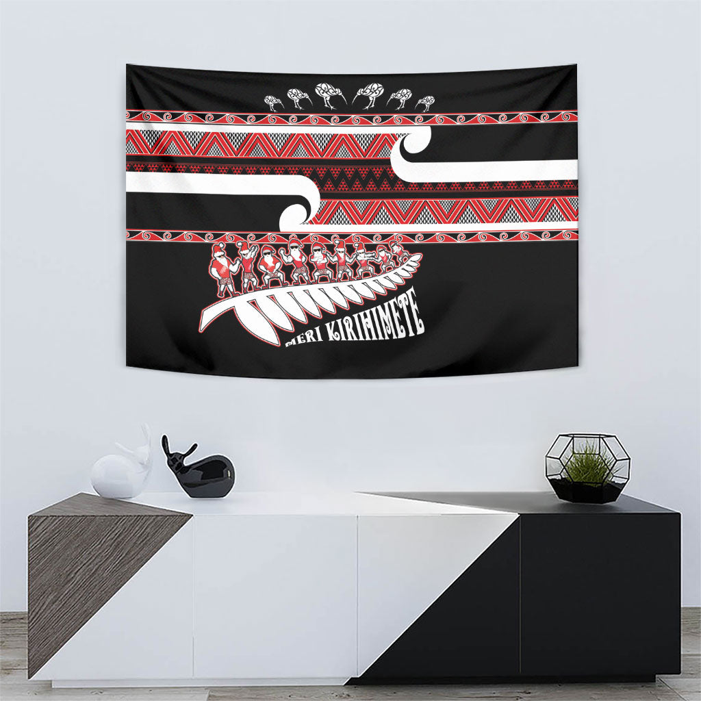 New Zealand Christmas Tapestry Funny Santa Claus Haka Dance with Tukutuku
