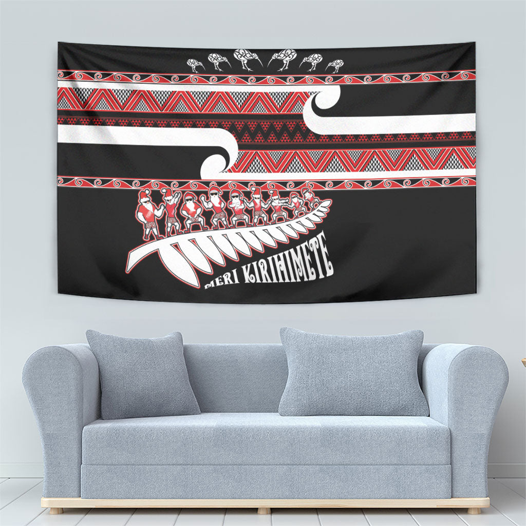 New Zealand Christmas Tapestry Funny Santa Claus Haka Dance with Tukutuku
