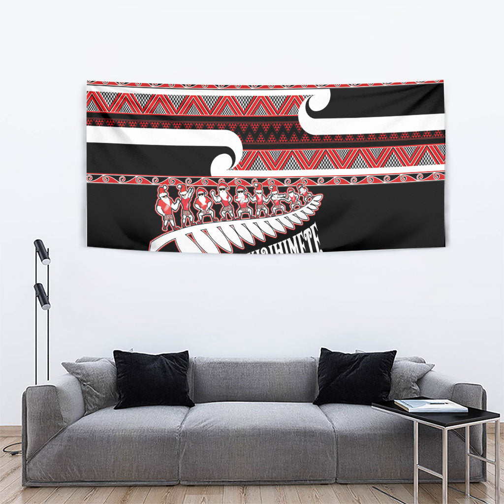 New Zealand Christmas Tapestry Funny Santa Claus Haka Dance with Tukutuku