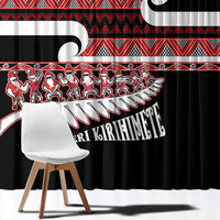 New Zealand Christmas Window Curtain Funny Santa Claus Haka Dance with Tukutuku