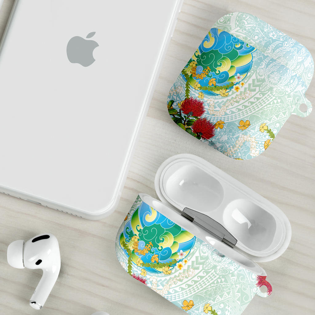 Japanese and Hawaiian Culture Fusion AirPods Case Irezumi with Turtles and Lei Kakau Pattern Fresh Vibe