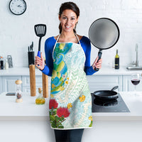 Japanese and Hawaiian Culture Fusion Apron Irezumi with Turtles and Lei Kakau Pattern Fresh Vibe