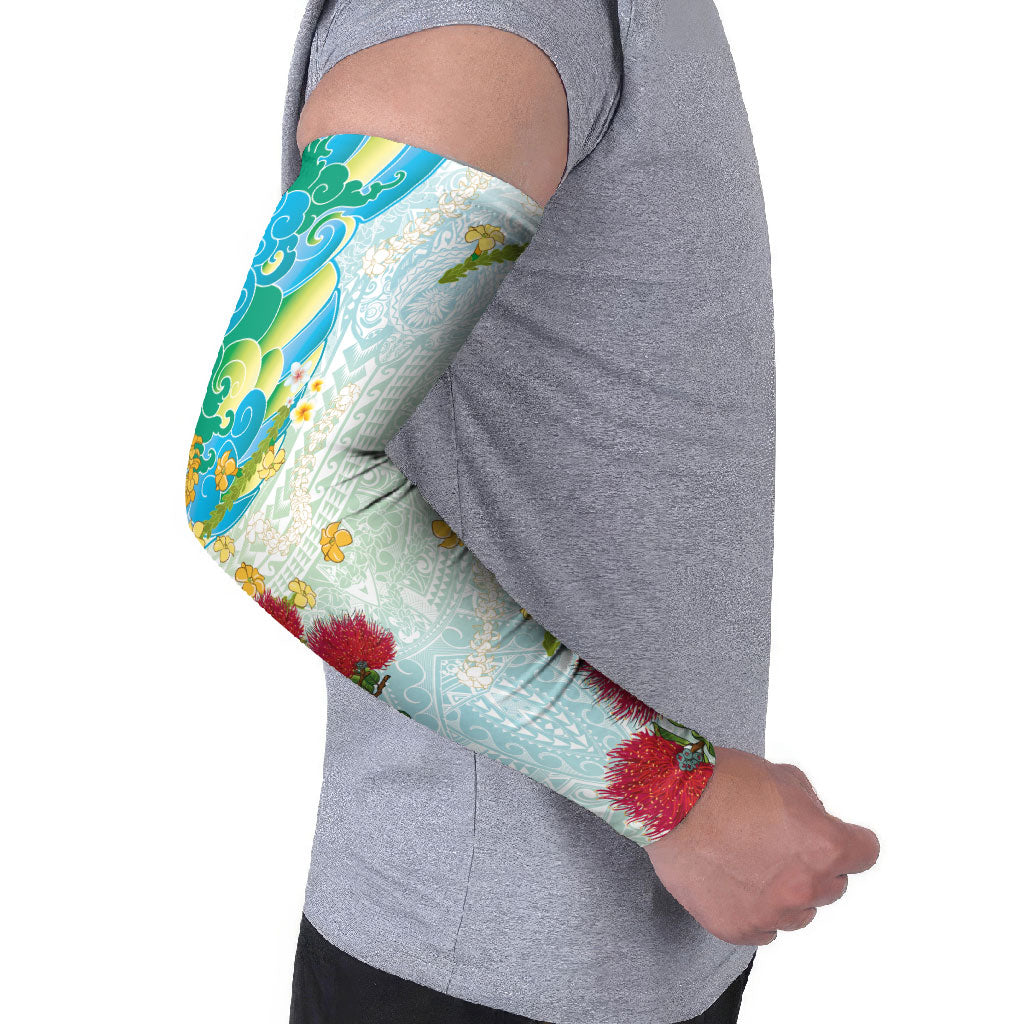 Japanese and Hawaiian Culture Fusion Arm Sleeves Irezumi with Turtles and Lei Kakau Pattern Fresh Vibe