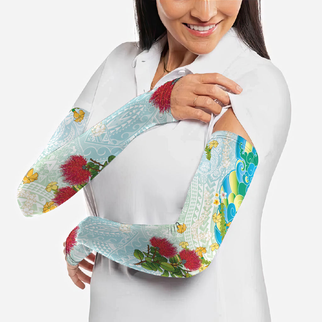 Japanese and Hawaiian Culture Fusion Arm Sleeves Irezumi with Turtles and Lei Kakau Pattern Fresh Vibe