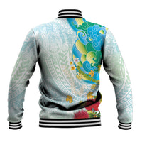 Japanese and Hawaiian Culture Fusion Baseball Jacket Irezumi with Turtles and Lei Kakau Pattern Fresh Vibe