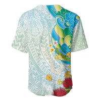 Japanese and Hawaiian Culture Fusion Baseball Jersey Irezumi with Turtles and Lei Kakau Pattern Fresh Vibe