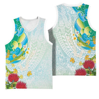 Japanese and Hawaiian Culture Fusion Basketball Jersey Irezumi with Turtles and Lei Kakau Pattern Fresh Vibe