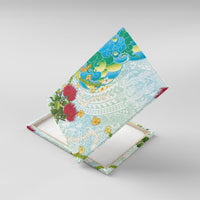 Japanese and Hawaiian Culture Fusion Canvas Wall Art Irezumi with Turtles and Lei Kakau Pattern Fresh Vibe