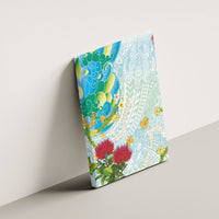 Japanese and Hawaiian Culture Fusion Canvas Wall Art Irezumi with Turtles and Lei Kakau Pattern Fresh Vibe