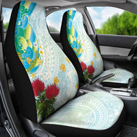 Japanese and Hawaiian Culture Fusion Car Seat Cover Irezumi with Turtles and Lei Kakau Pattern Fresh Vibe