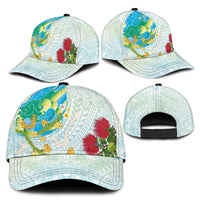 Japanese and Hawaiian Culture Fusion Classic Cap Irezumi with Turtles and Lei Kakau Pattern Fresh Vibe
