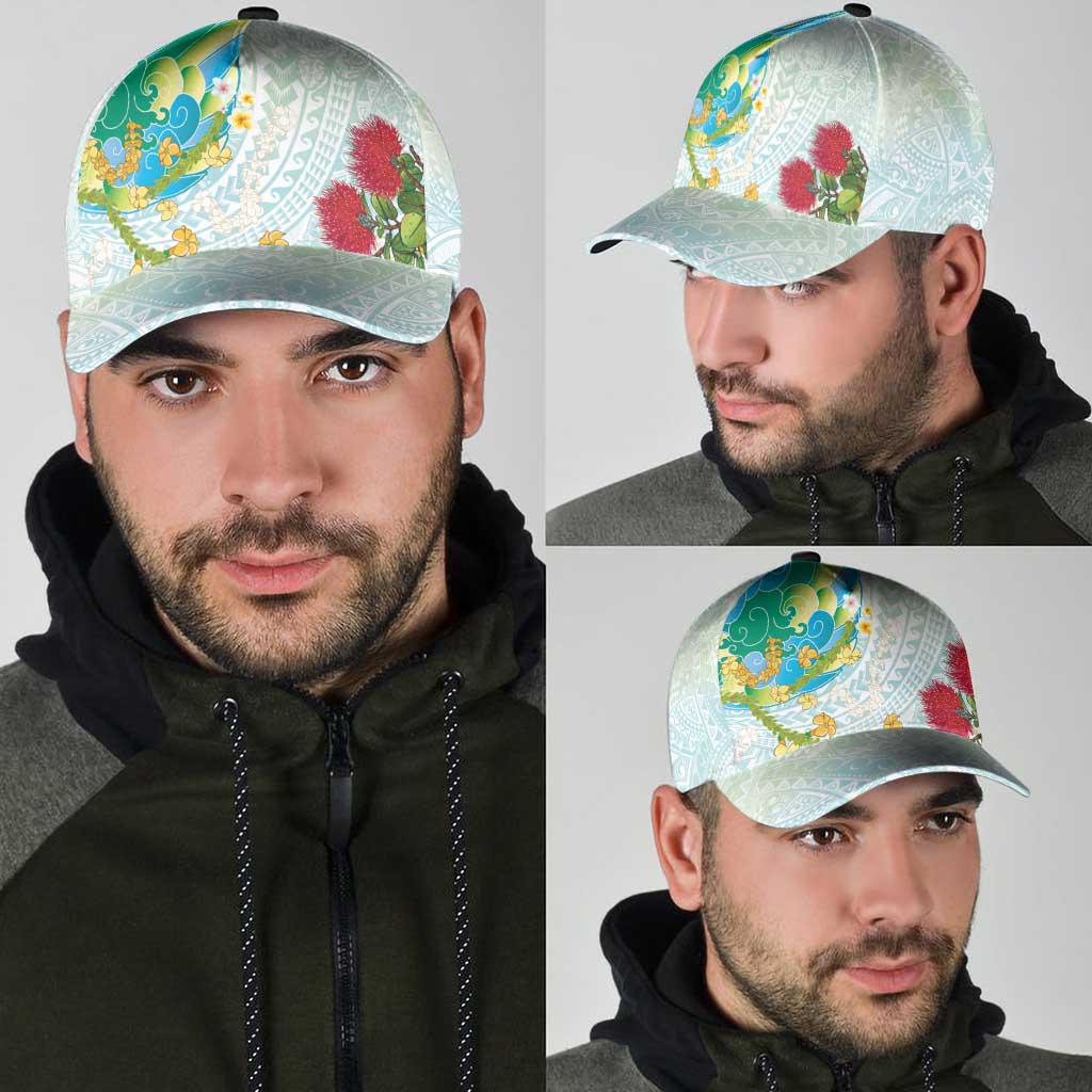Japanese and Hawaiian Culture Fusion Classic Cap Irezumi with Turtles and Lei Kakau Pattern Fresh Vibe