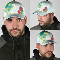 Japanese and Hawaiian Culture Fusion Classic Cap Irezumi with Turtles and Lei Kakau Pattern Fresh Vibe