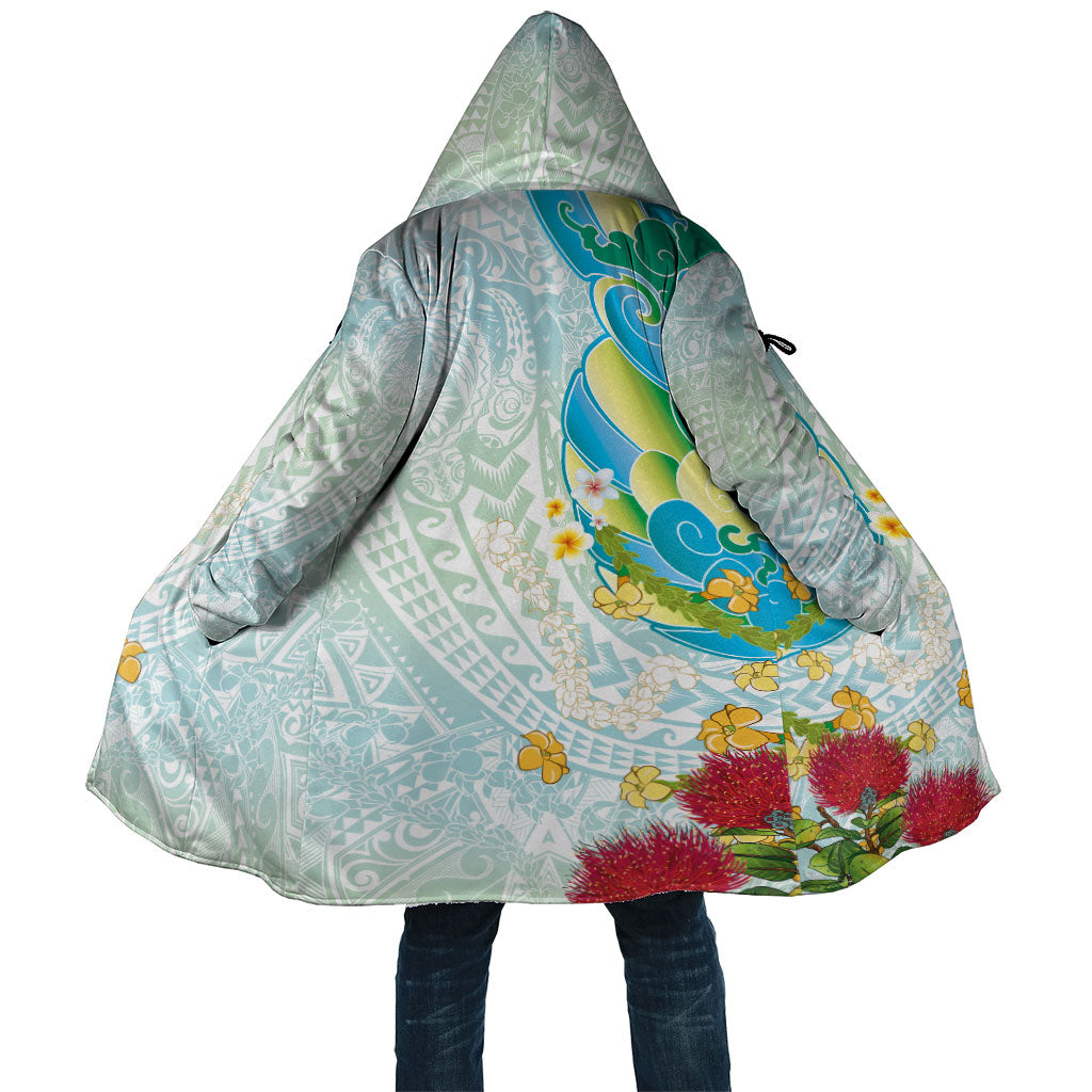 Japanese and Hawaiian Culture Fusion Cloak Irezumi with Turtles and Lei Kakau Pattern Fresh Vibe