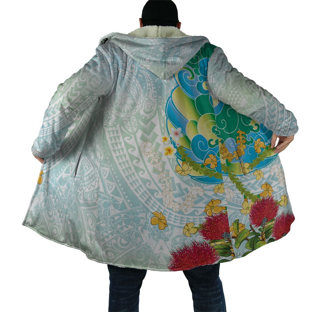 Japanese and Hawaiian Culture Fusion Cloak Irezumi with Turtles and Lei Kakau Pattern Fresh Vibe