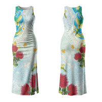 Japanese and Hawaiian Culture Fusion Couples Matching Tank Maxi Dress and Hawaiian Shirt Irezumi with Turtles and Lei Kakau Pattern Fresh Vibe