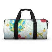 Japanese and Hawaiian Culture Fusion Duffle Bag Irezumi with Turtles and Lei Kakau Pattern Fresh Vibe
