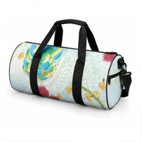 Japanese and Hawaiian Culture Fusion Duffle Bag Irezumi with Turtles and Lei Kakau Pattern Fresh Vibe