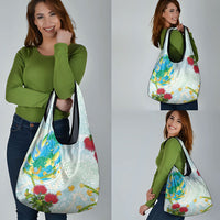 Japanese and Hawaiian Culture Fusion Grocery Bag Irezumi with Turtles and Lei Kakau Pattern Fresh Vibe