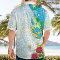 Japanese and Hawaiian Culture Fusion Hawaiian Shirt Irezumi with Turtles and Lei Kakau Pattern Fresh Vibe