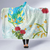 Japanese and Hawaiian Culture Fusion Hooded Blanket Irezumi with Turtles and Lei Kakau Pattern Fresh Vibe