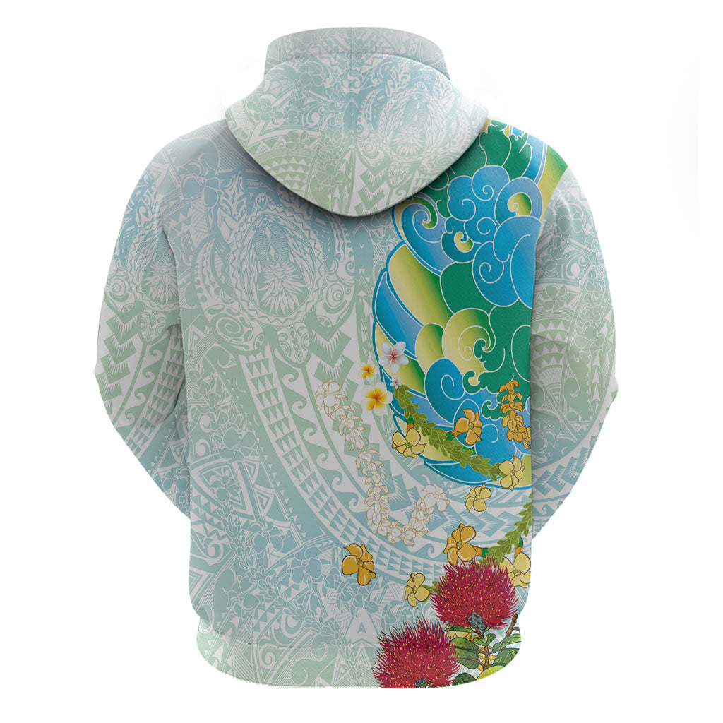 Japanese and Hawaiian Culture Fusion Hoodie Irezumi with Turtles and Lei Kakau Pattern Fresh Vibe