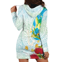 Japanese and Hawaiian Culture Fusion Hoodie Dress Irezumi with Turtles and Lei Kakau Pattern Fresh Vibe