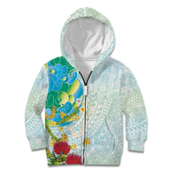Japanese and Hawaiian Culture Fusion Kid Hoodie Irezumi with Turtles and Lei Kakau Pattern Fresh Vibe