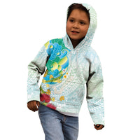 Japanese and Hawaiian Culture Fusion Kid Hoodie Irezumi with Turtles and Lei Kakau Pattern Fresh Vibe