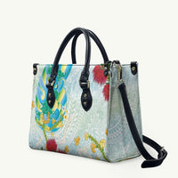 Japanese and Hawaiian Culture Fusion Leather Bag Irezumi with Turtles and Lei Kakau Pattern Fresh Vibe
