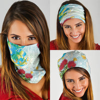Japanese and Hawaiian Culture Fusion Neck Gaiter Irezumi with Turtles and Lei Kakau Pattern Fresh Vibe