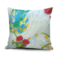 Japanese and Hawaiian Culture Fusion Pillow Cover Irezumi with Turtles and Lei Kakau Pattern Fresh Vibe