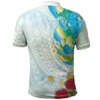 Japanese and Hawaiian Culture Fusion Polo Shirt Irezumi with Turtles and Lei Kakau Pattern Fresh Vibe