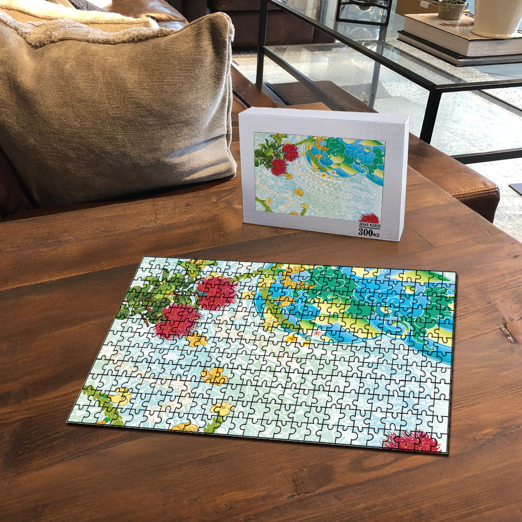 Japanese and Hawaiian Culture Fusion Puzzle Irezumi with Turtles and Lei Kakau Pattern Fresh Vibe
