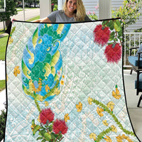 Japanese and Hawaiian Culture Fusion Quilt Irezumi with Turtles and Lei Kakau Pattern Fresh Vibe