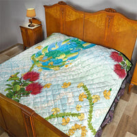 Japanese and Hawaiian Culture Fusion Quilt Irezumi with Turtles and Lei Kakau Pattern Fresh Vibe