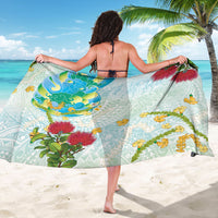 Japanese and Hawaiian Culture Fusion Sarong Irezumi with Turtles and Lei Kakau Pattern Fresh Vibe
