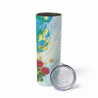 Japanese and Hawaiian Culture Fusion Skinny Tumbler Irezumi with Turtles and Lei Kakau Pattern Fresh Vibe