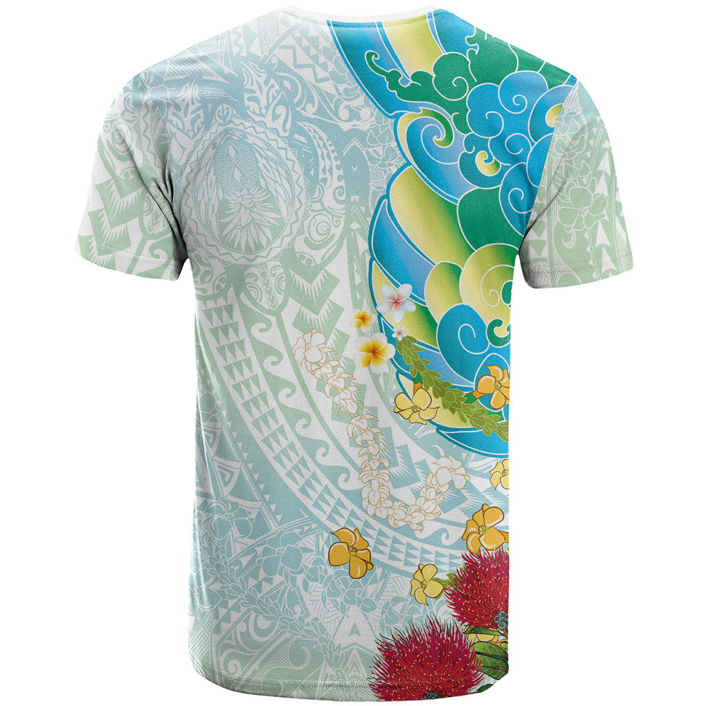 Japanese and Hawaiian Culture Fusion T Shirt Irezumi with Turtles and Lei Kakau Pattern Fresh Vibe