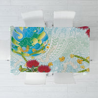 Japanese and Hawaiian Culture Fusion Tablecloth Irezumi with Turtles and Lei Kakau Pattern Fresh Vibe