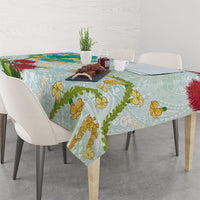 Japanese and Hawaiian Culture Fusion Tablecloth Irezumi with Turtles and Lei Kakau Pattern Fresh Vibe