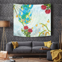 Japanese and Hawaiian Culture Fusion Tapestry Irezumi with Turtles and Lei Kakau Pattern Fresh Vibe