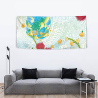 Japanese and Hawaiian Culture Fusion Tapestry Irezumi with Turtles and Lei Kakau Pattern Fresh Vibe