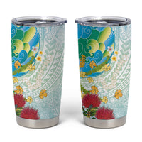 Japanese and Hawaiian Culture Fusion Tumbler Cup Irezumi with Turtles and Lei Kakau Pattern Fresh Vibe