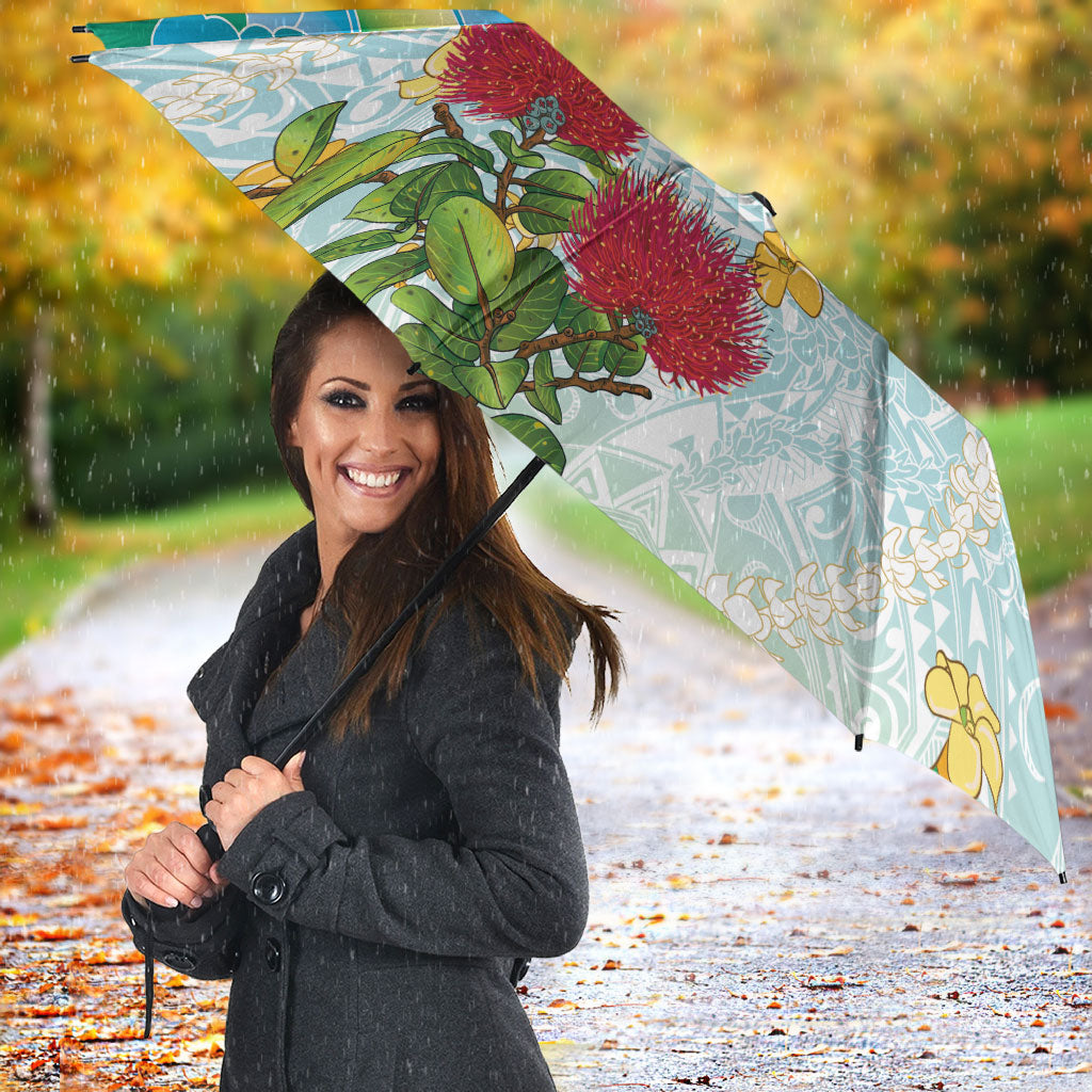 Japanese and Hawaiian Culture Fusion Umbrella Irezumi with Turtles and Lei Kakau Pattern Fresh Vibe
