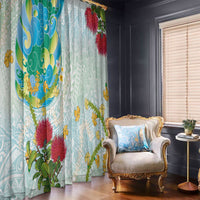 Japanese and Hawaiian Culture Fusion Window Curtain Irezumi with Turtles and Lei Kakau Pattern Fresh Vibe