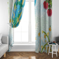 Japanese and Hawaiian Culture Fusion Window Curtain Irezumi with Turtles and Lei Kakau Pattern Fresh Vibe