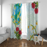 Japanese and Hawaiian Culture Fusion Window Curtain Irezumi with Turtles and Lei Kakau Pattern Fresh Vibe