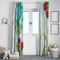 Japanese and Hawaiian Culture Fusion Window Curtain Irezumi with Turtles and Lei Kakau Pattern Fresh Vibe