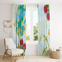 Japanese and Hawaiian Culture Fusion Window Curtain Irezumi with Turtles and Lei Kakau Pattern Fresh Vibe